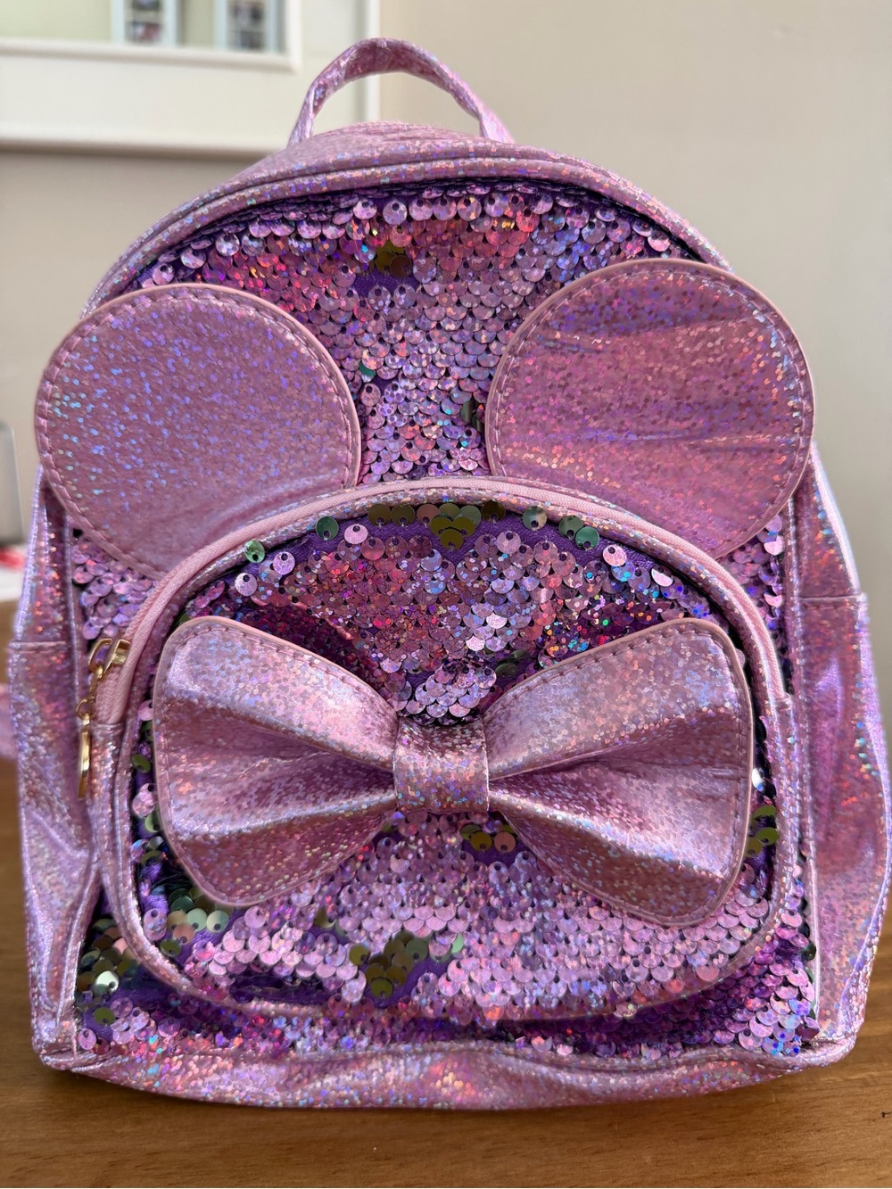 Kids' Pink Sequin Bow Ear Mini Backpack